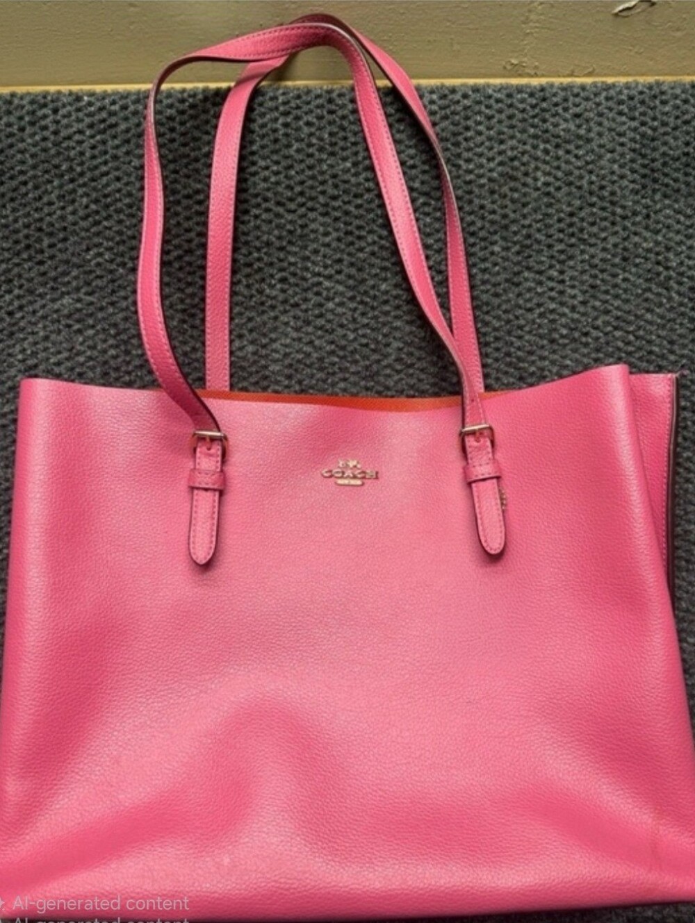 Coach Pink Leather Tote Bag - Signature Logo(Needs To Be Cleaned)